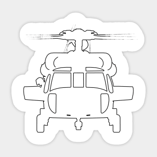 Black Hawk helicopter outline graphic (black) Sticker